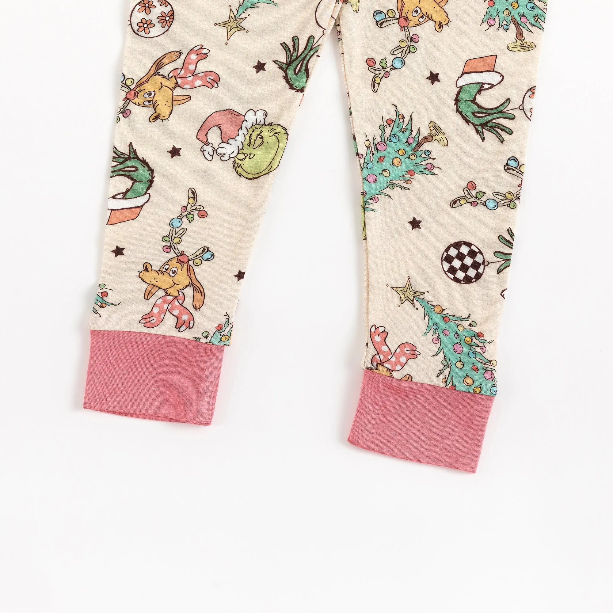 Christmas Green Guy Deer Kids Bamboo 2 Pieces Pajama Set