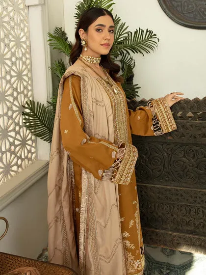 Classic Gold Embroidered Pakistani Salwar Kameez Dupatta Salwar Suit