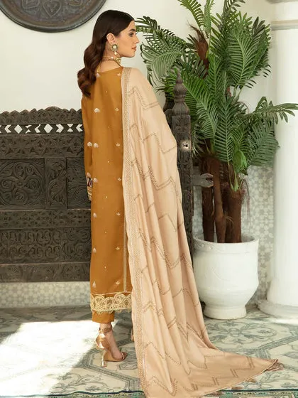 Classic Gold Embroidered Pakistani Salwar Kameez Dupatta Salwar Suit