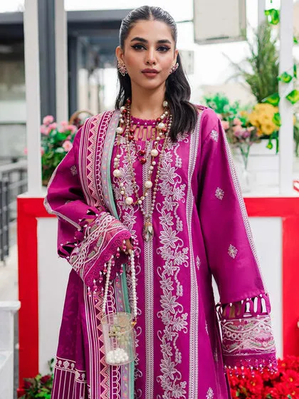 Classic Magenta Embroidered Pakistani Salwar Kameez Dupatta Salwar Suit