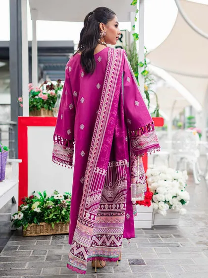 Classic Magenta Embroidered Pakistani Salwar Kameez Dupatta Salwar Suit