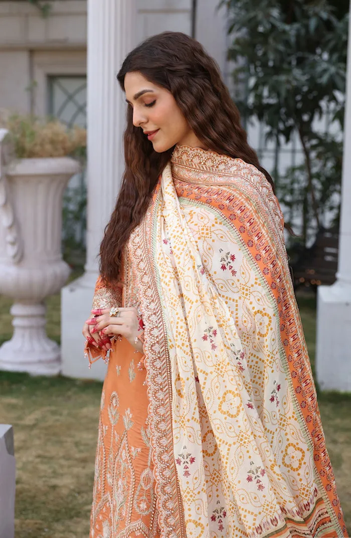 Classic Orange Embroidered Pakistani Salwar Kameez Party Dress