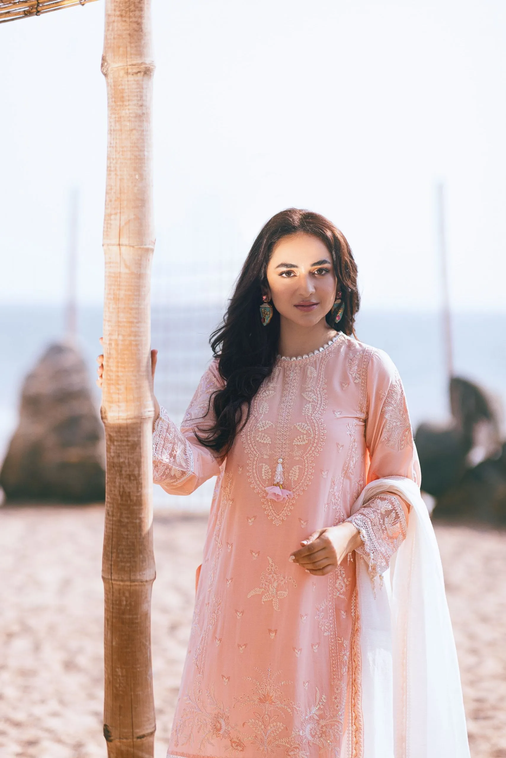 Classic Peach Pink Pakistani Salwar Kameez Dupatta Salwar Suit