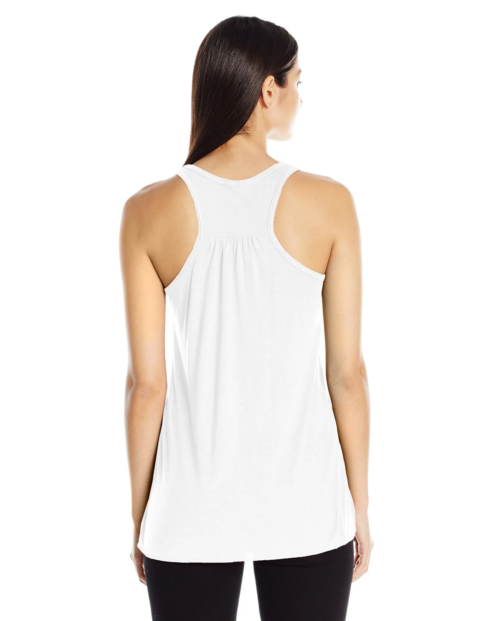 Clementine Women's Ladies' Anchor Palm Design Printed Flowy Racerback Tank