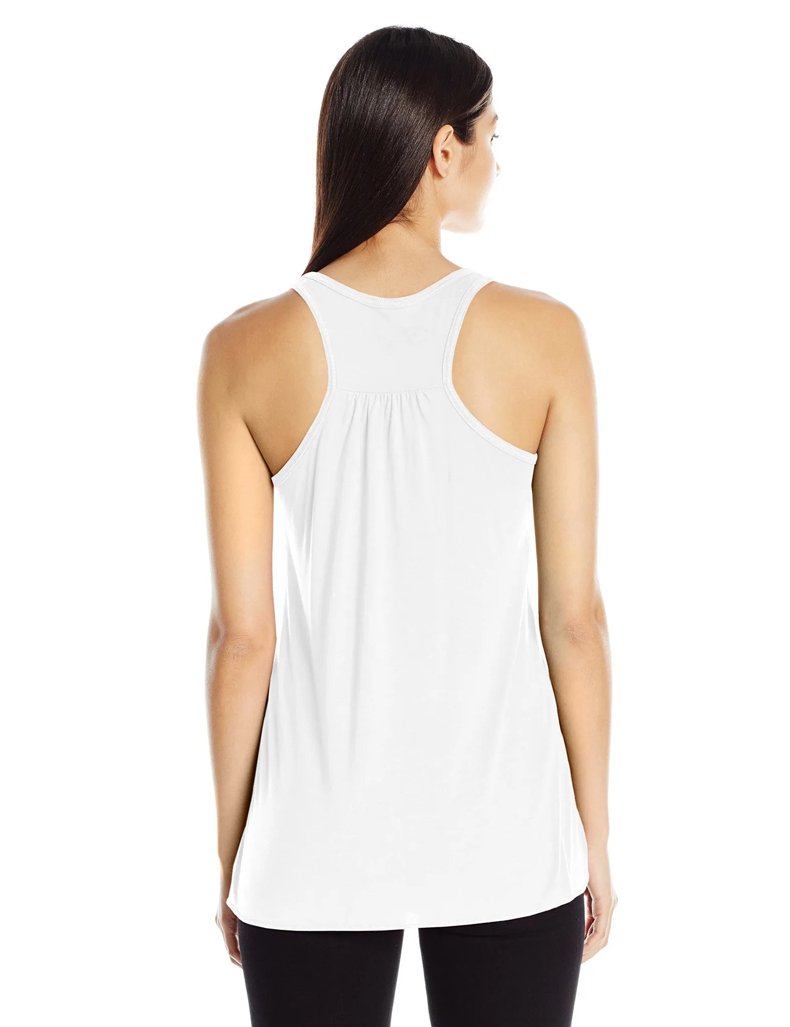 Clementine Women's Ladies' Anchor Palm Design Printed Flowy Racerback Tank