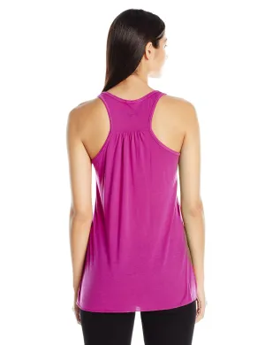Clementine Women's Ladies' Anchor Palm Design Printed Flowy Racerback Tank