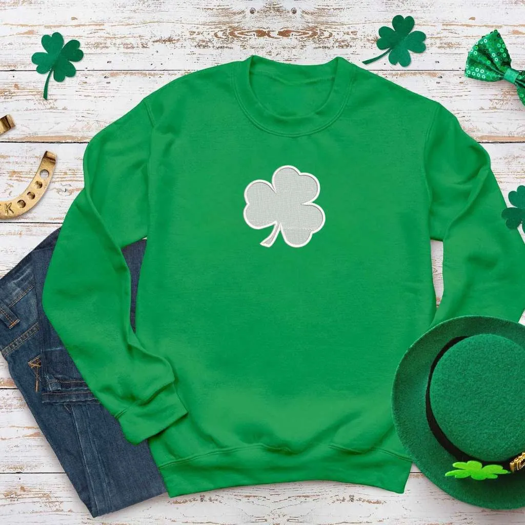Clover Sweatshirt | St Patricks Day Embroidered Sweatshirt