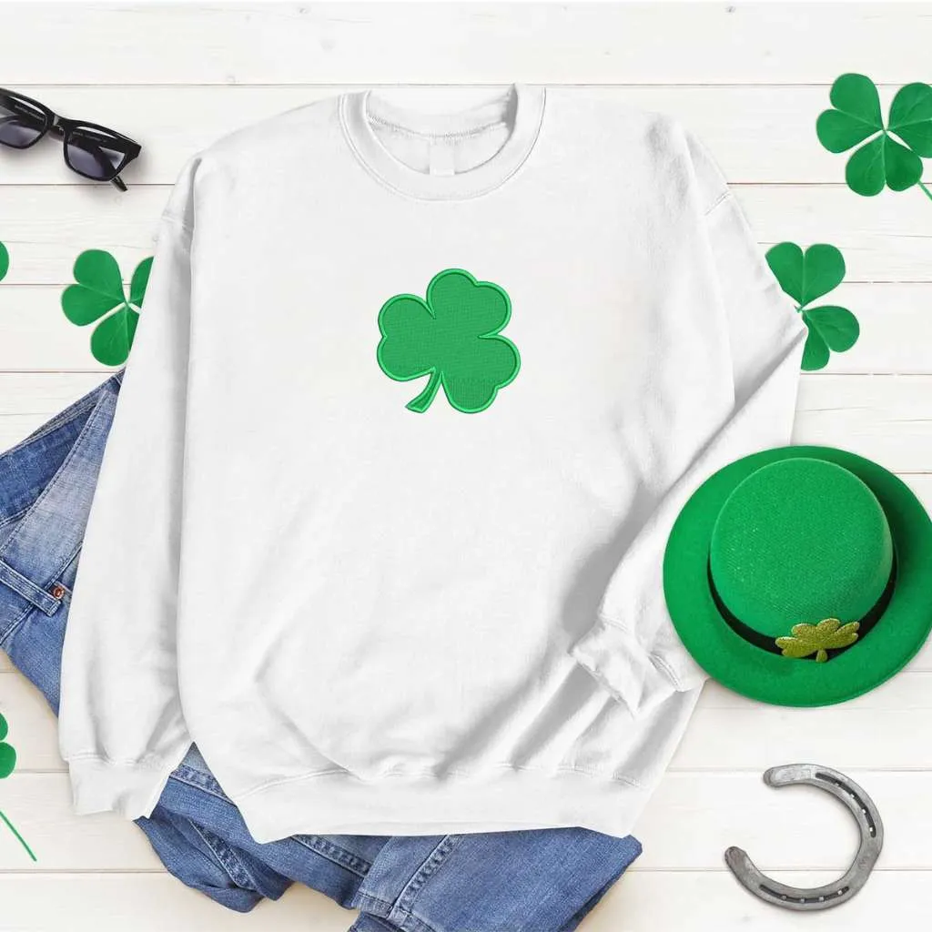 Clover Sweatshirt | St Patricks Day Embroidered Sweatshirt