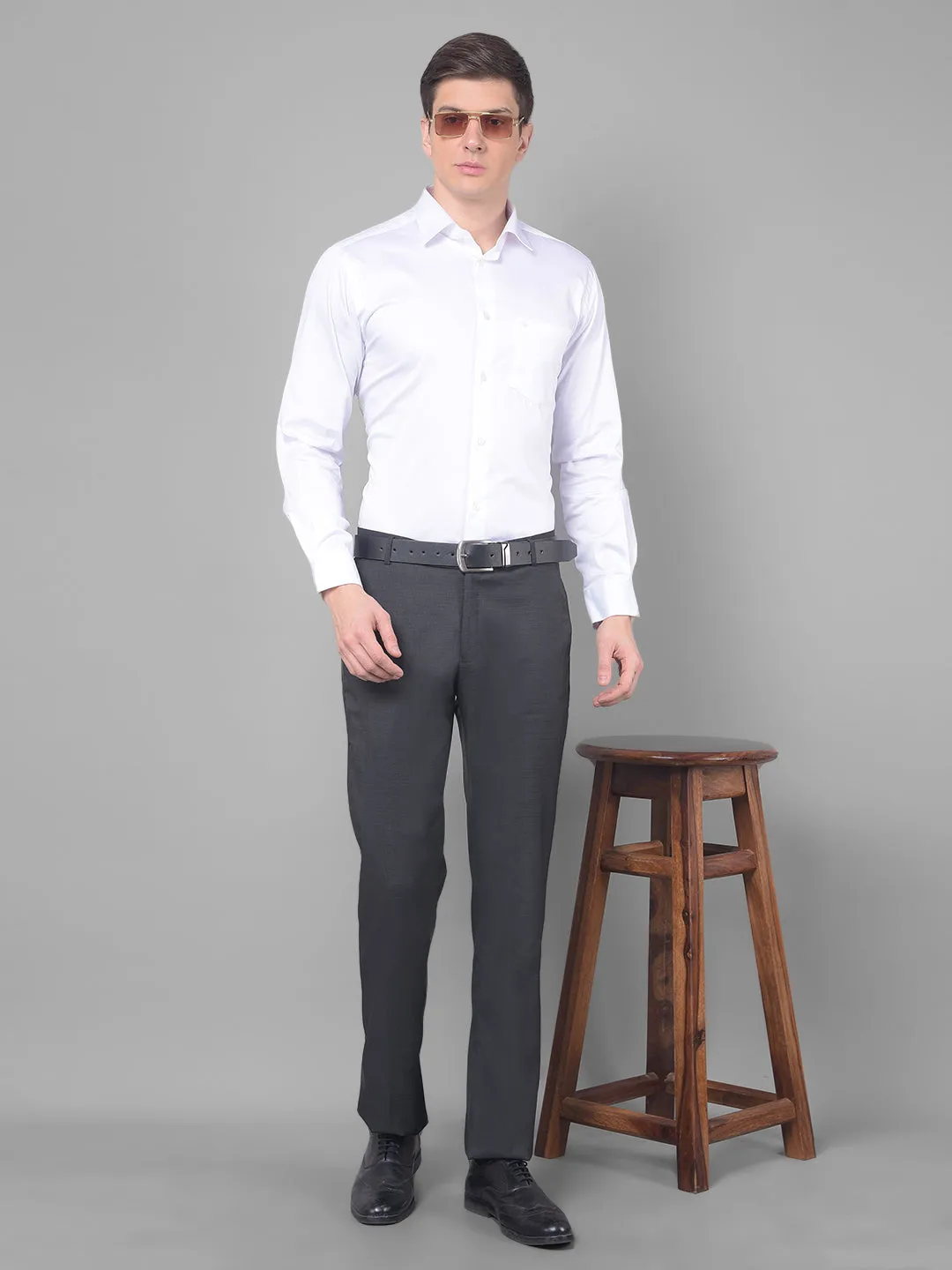 COBB DARK GREY ULTRA FIT FORMAL TROUSER