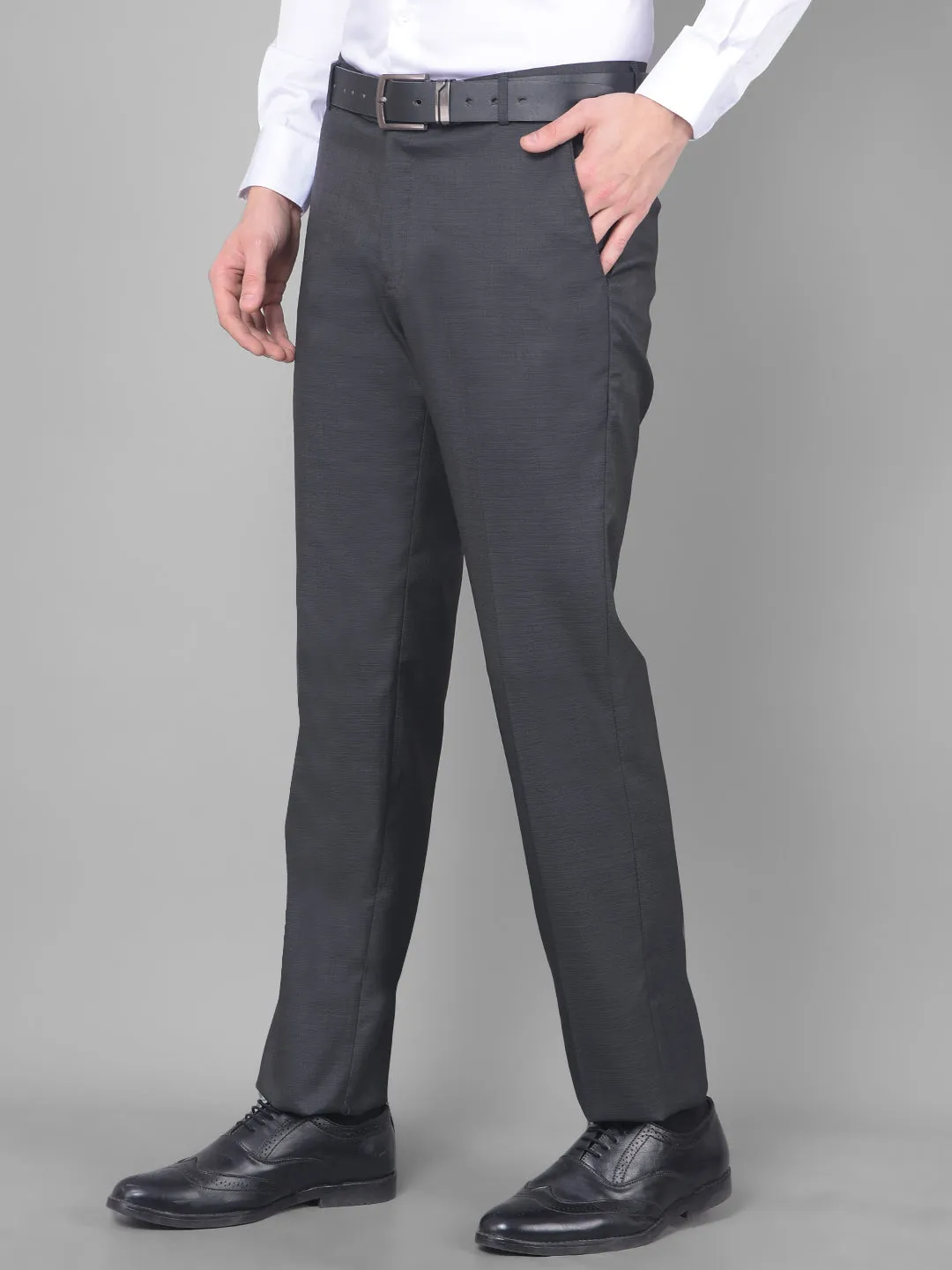 COBB DARK GREY ULTRA FIT FORMAL TROUSER