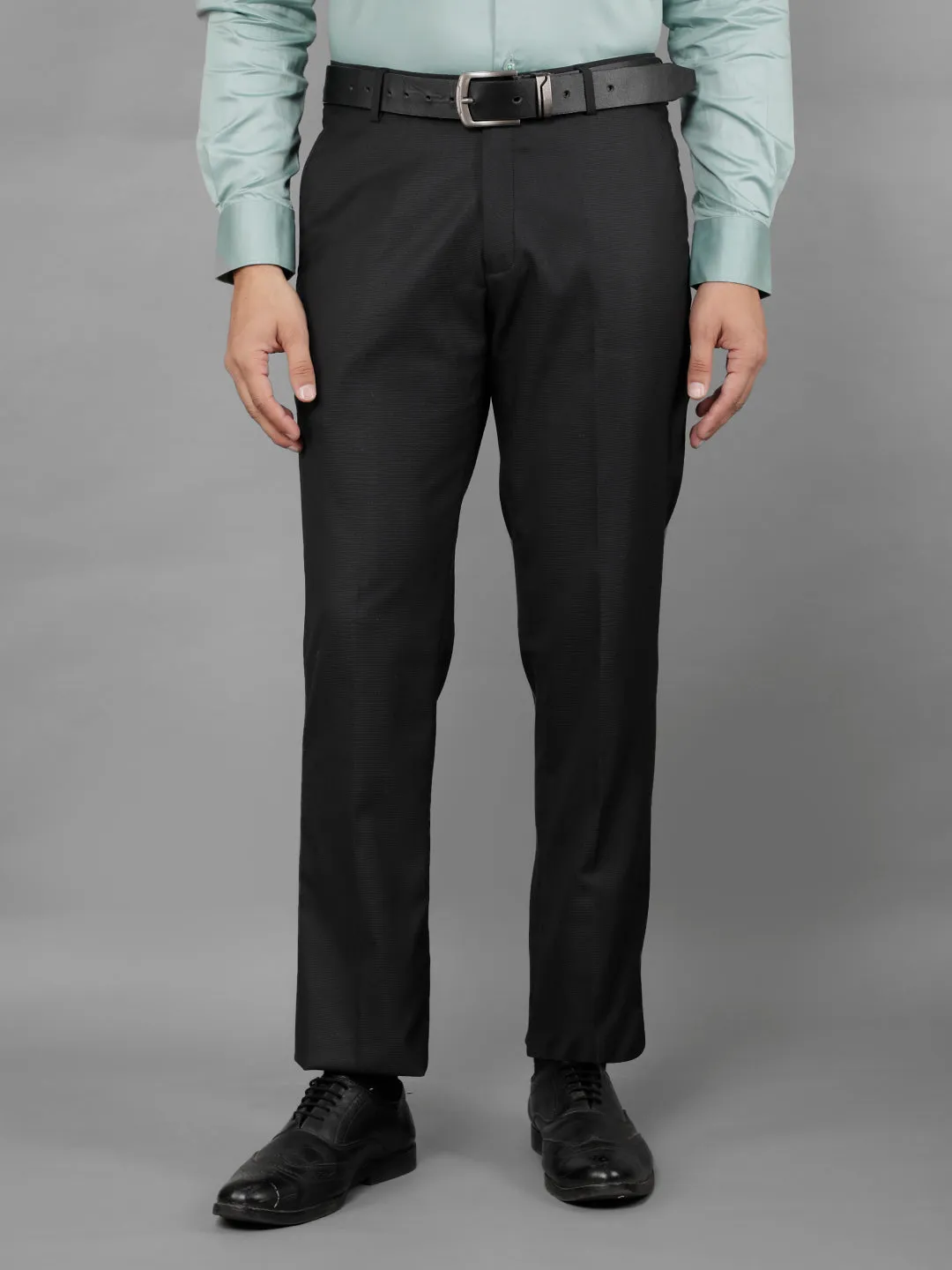 COBB MENS DARK GREY FORMAL TROUSERS