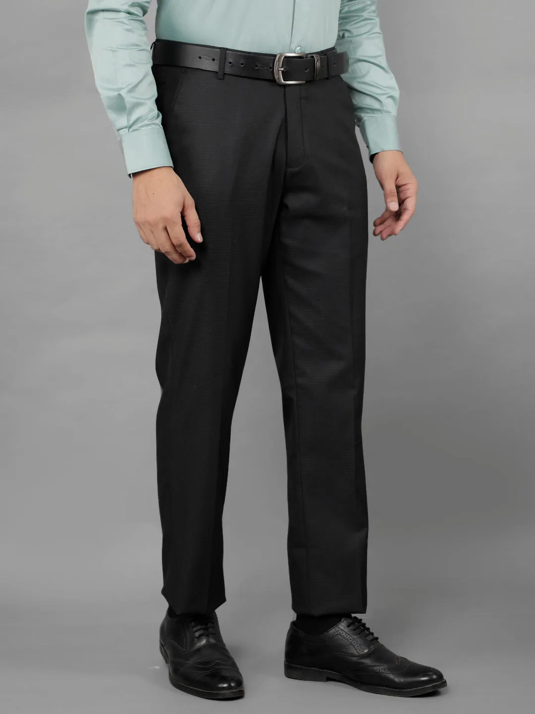 COBB MENS DARK GREY FORMAL TROUSERS