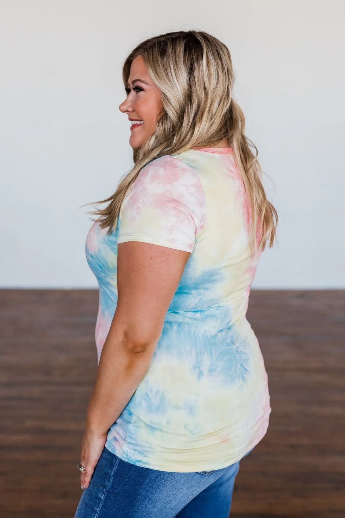 Colors Of Love Criss-Cross Tie Dye Top- Multi-Color