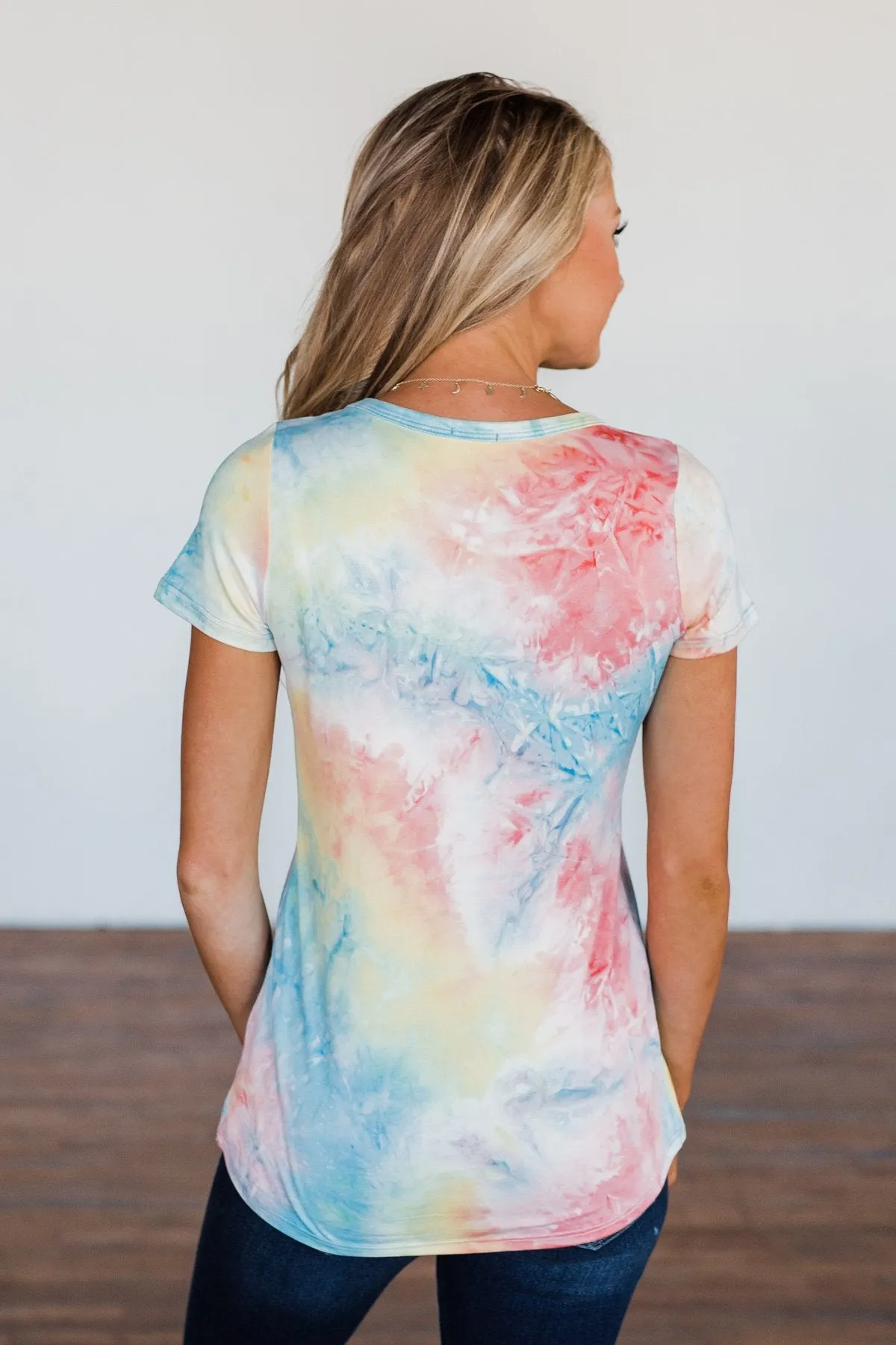 Colors Of Love Criss-Cross Tie Dye Top- Multi-Color