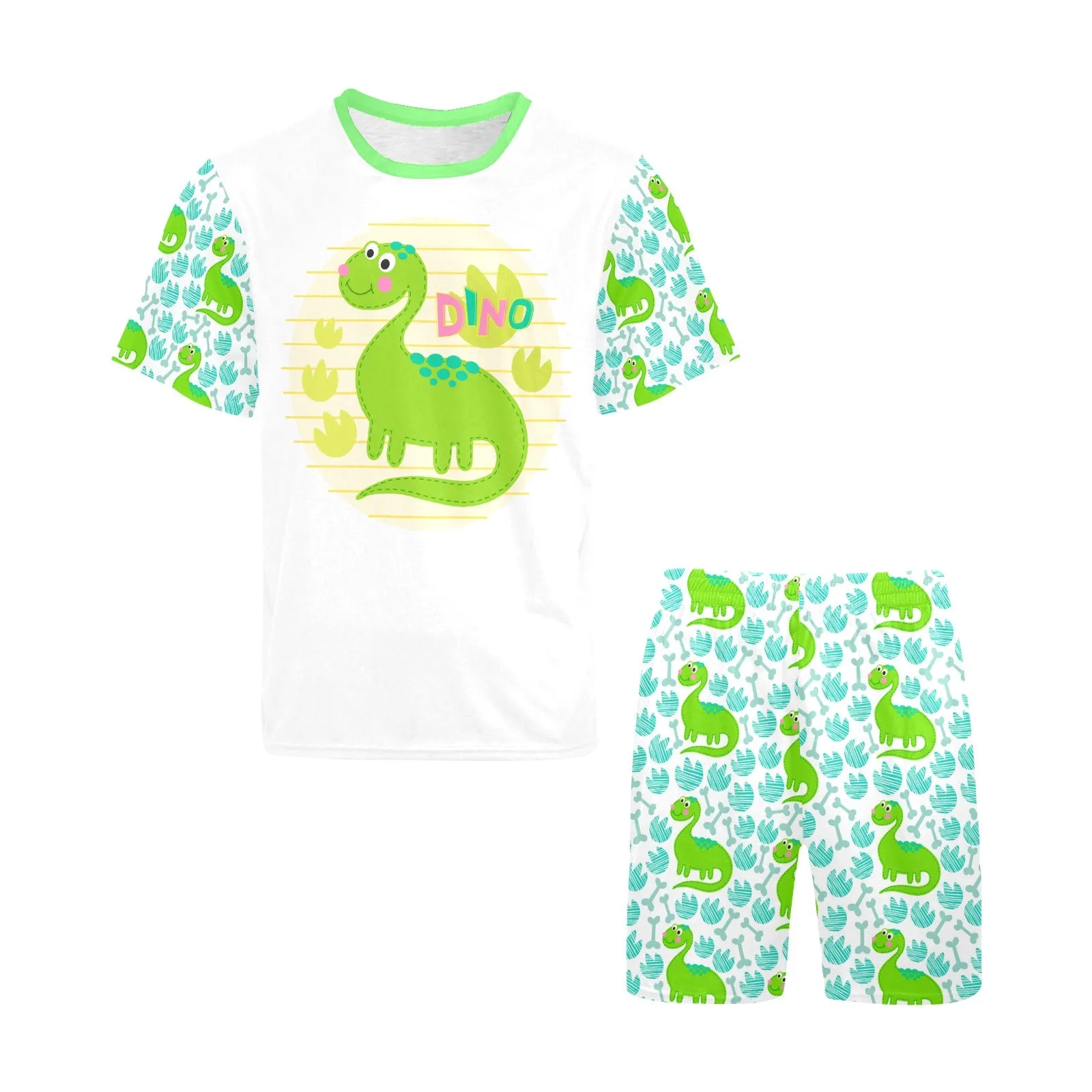 Cute Dino 2PC Shorts Set