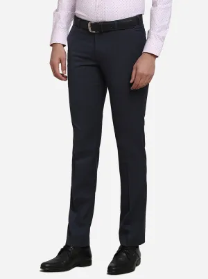 Dark Grey Solid Slim Fit Formal Trouser | Metal