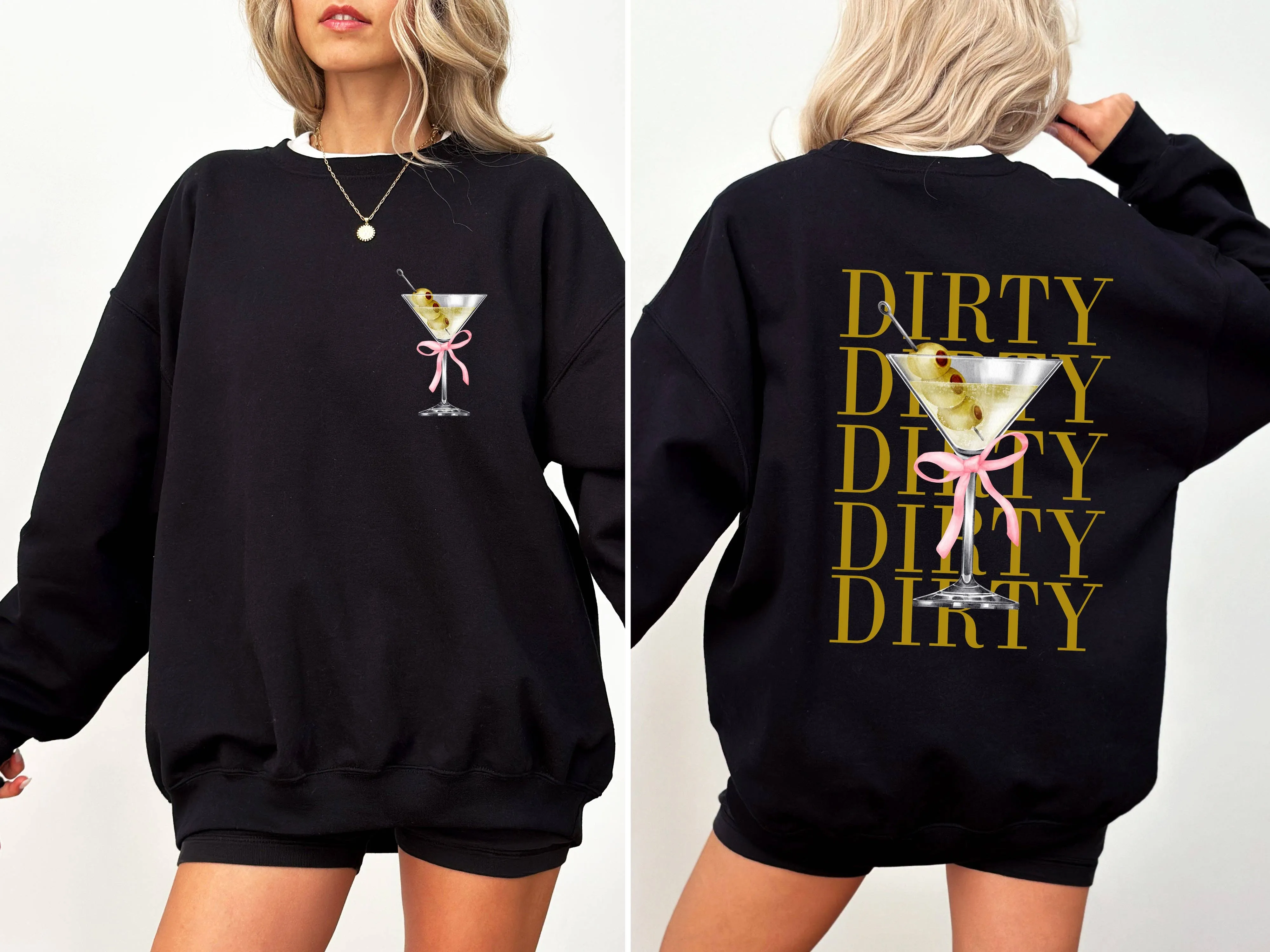 Dirty Martini, Olives, Drink, Alcohol, Gin, Vodka Sweatshirt: Black / Large