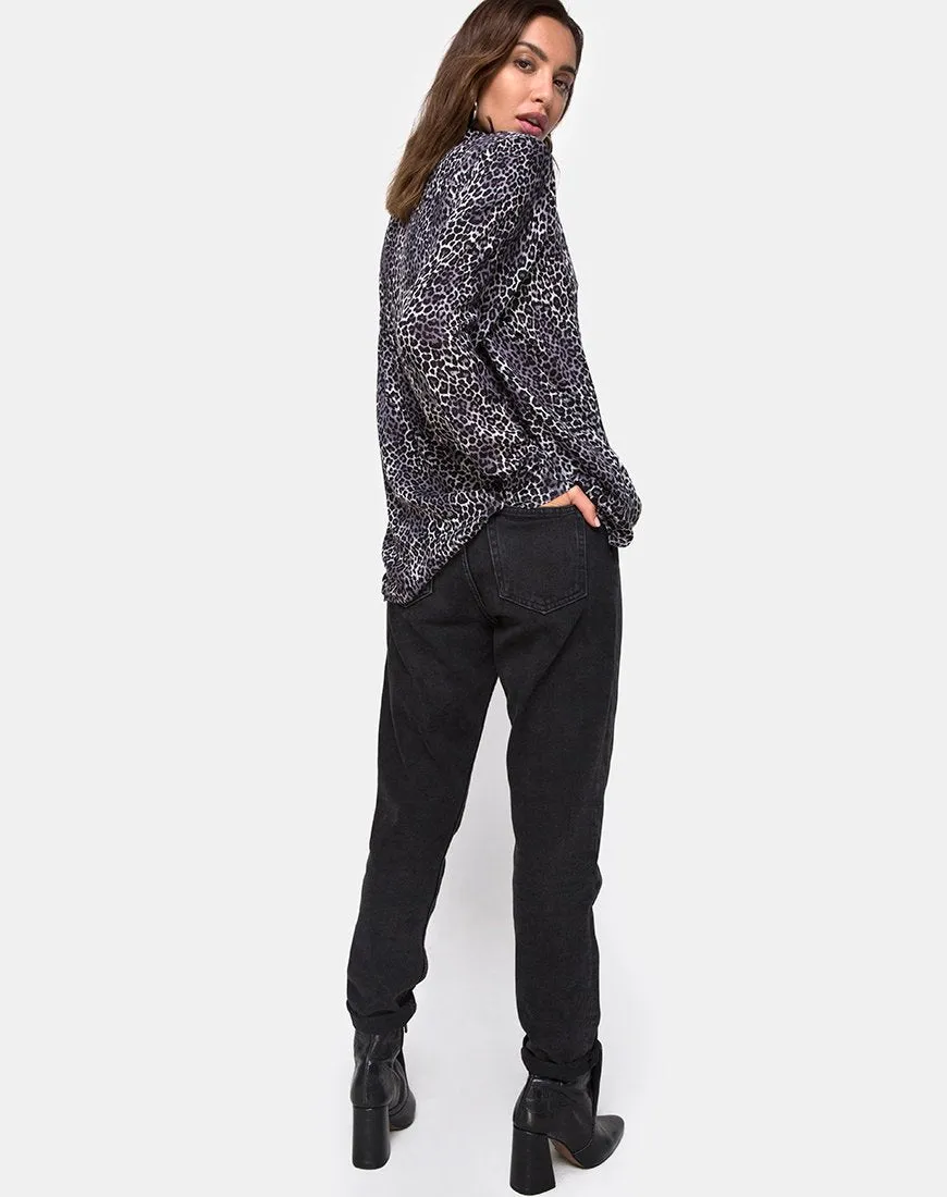 Disam Shirt in Rar Leopard Grey