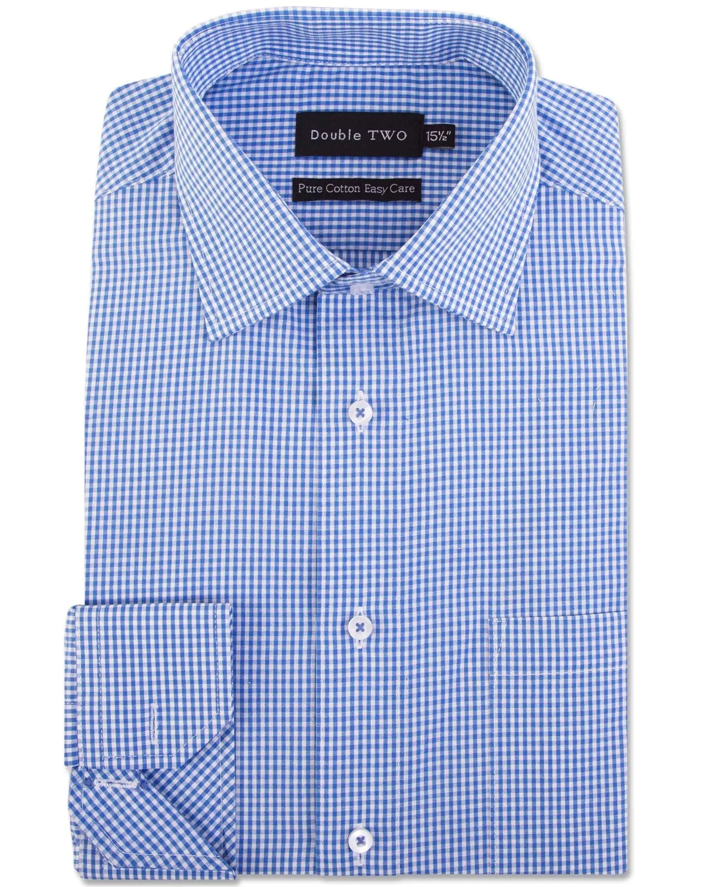 Double Two Mens Pure Cotton Easy Care Long Sleeve Shirt
