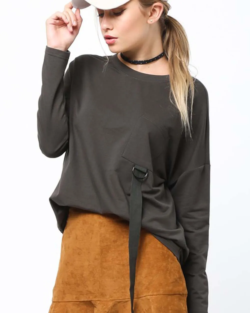 Easy Tie Tee in Olive