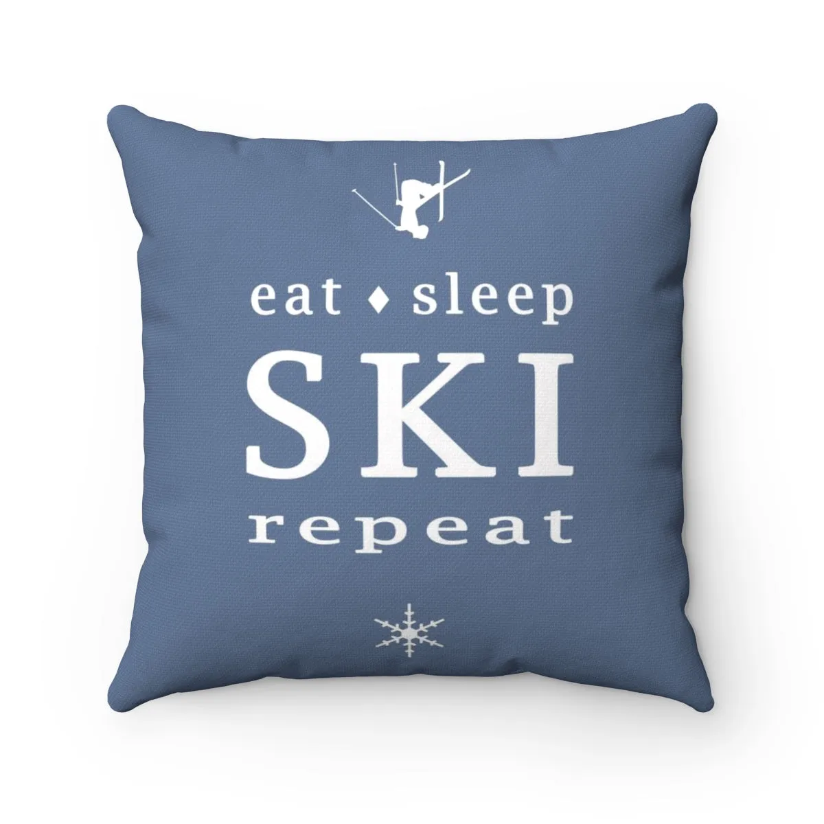 Eat Sleep SKI jeans blue - Throw Pillow