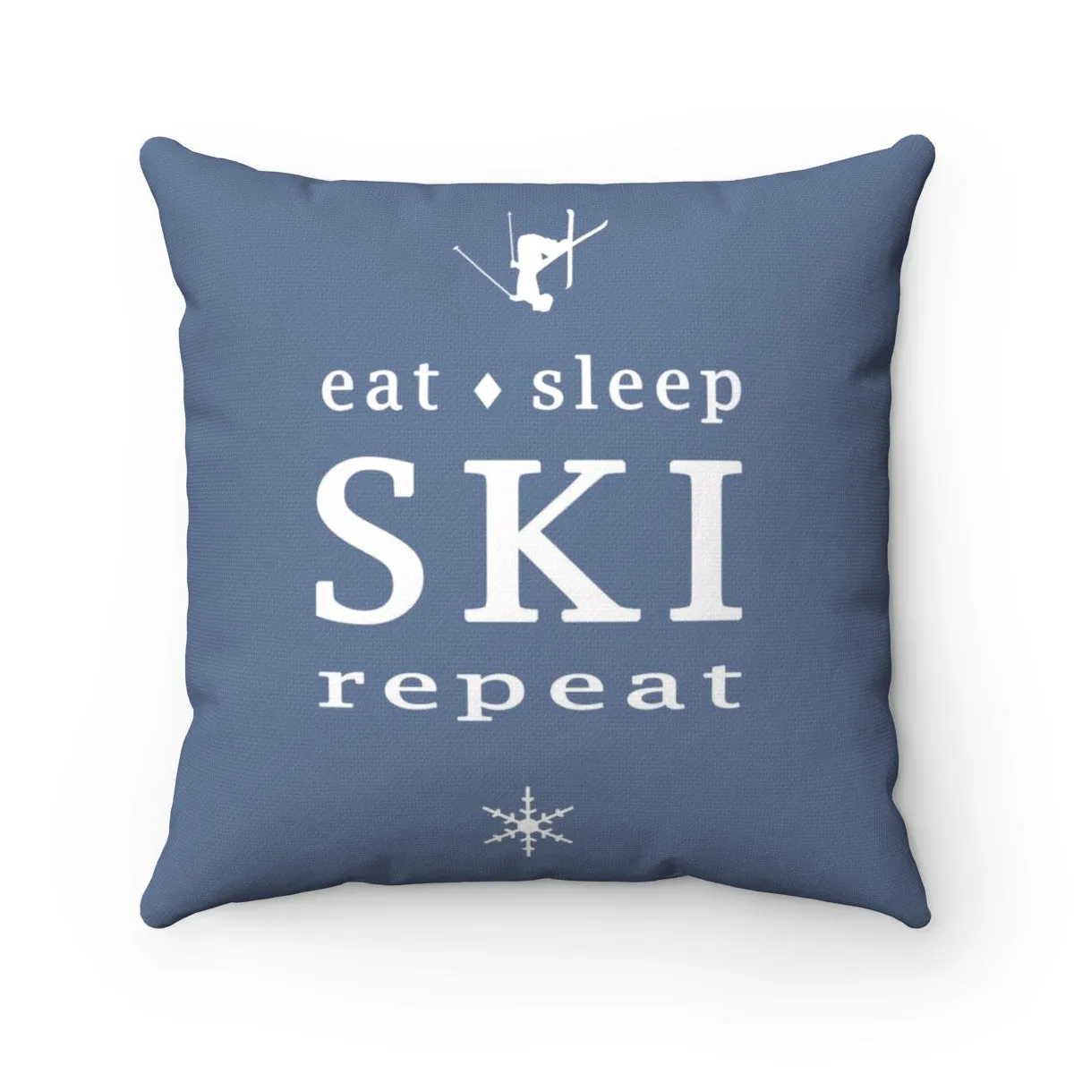 Eat Sleep SKI jeans blue - Throw Pillow