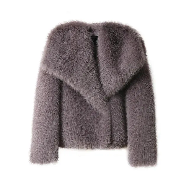 Elegant Faux Fur Coat for Women
