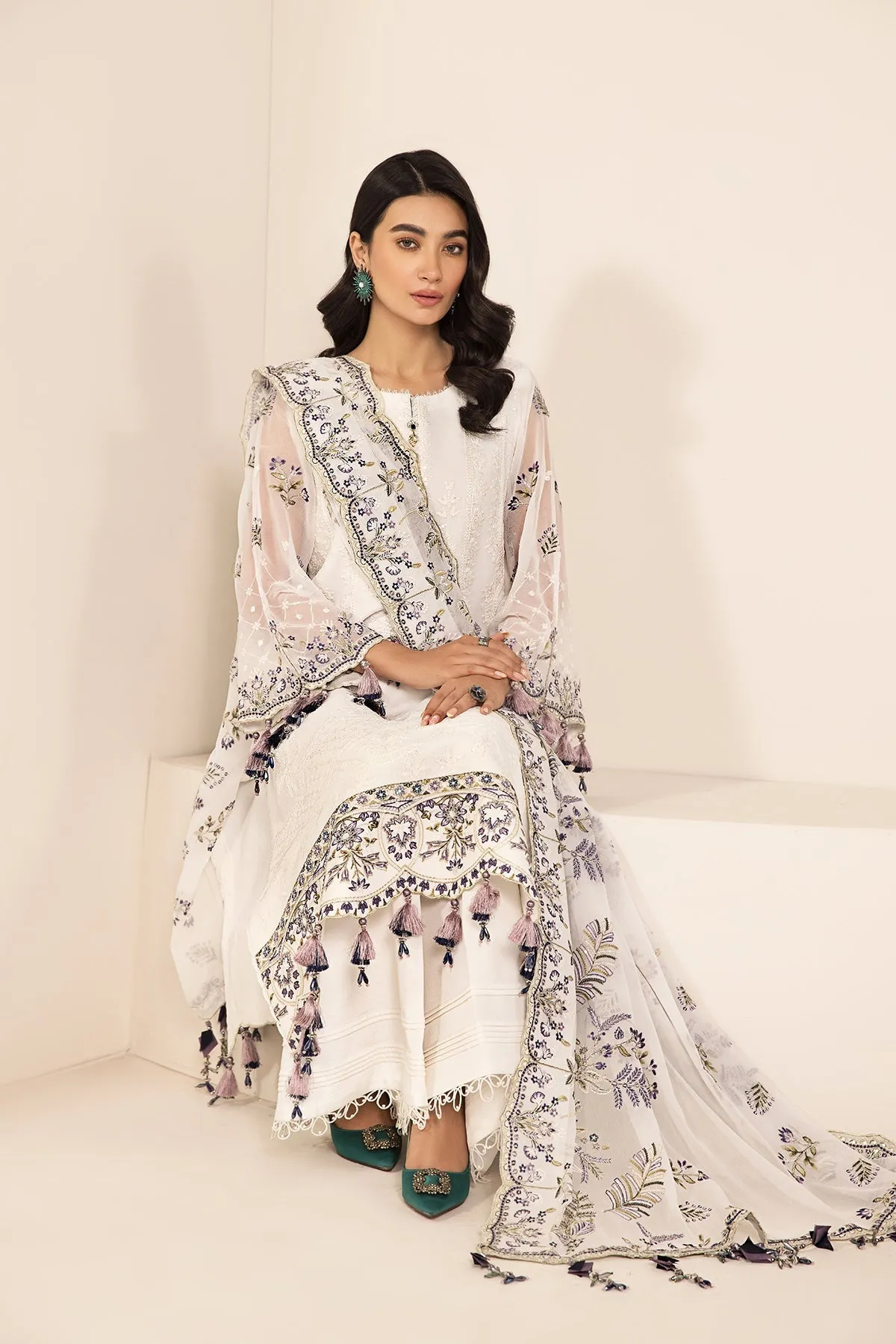 Embroidered Salwar Suit Beige Pakistani Salwar Kameez Dupatta