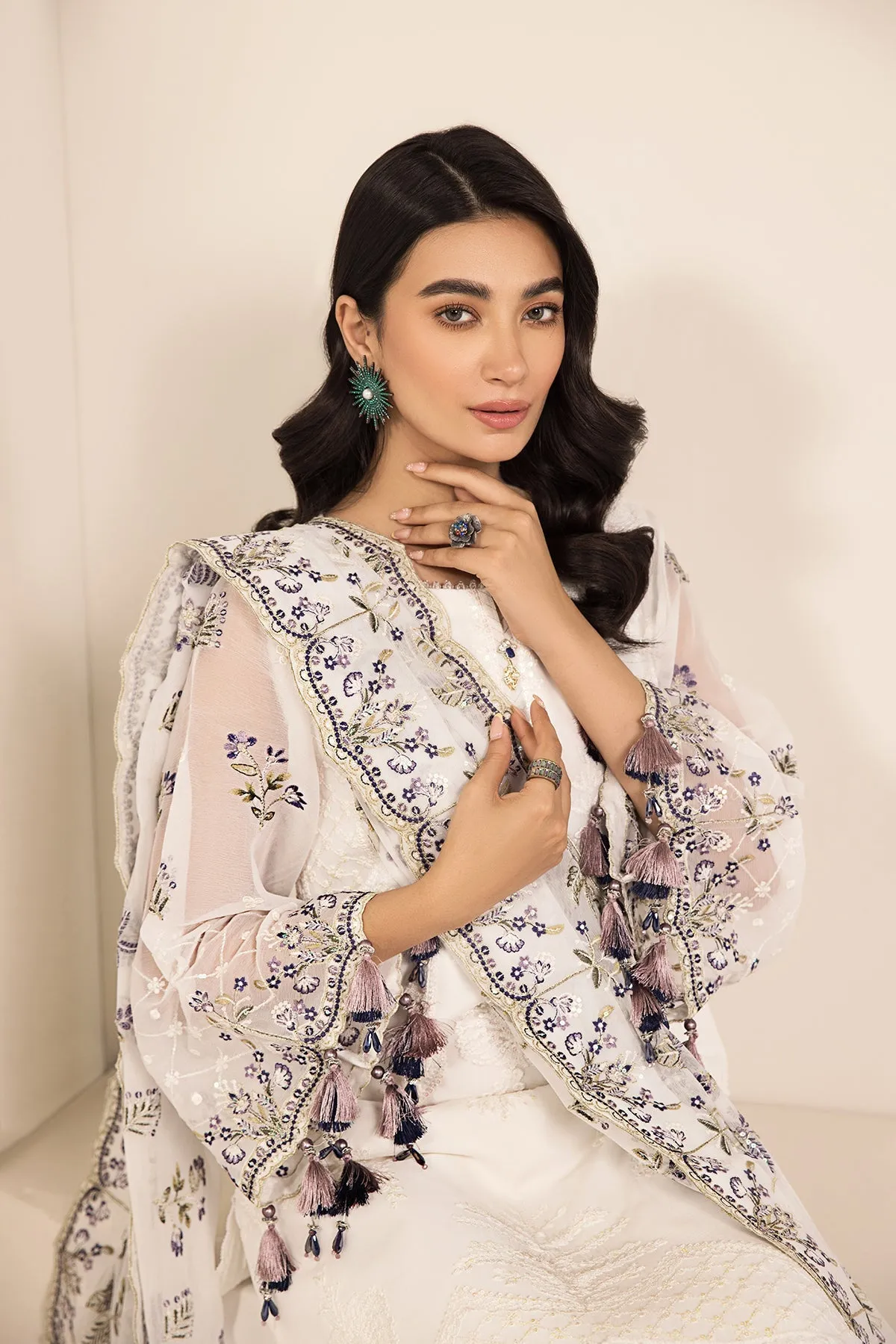 Embroidered Salwar Suit Beige Pakistani Salwar Kameez Dupatta