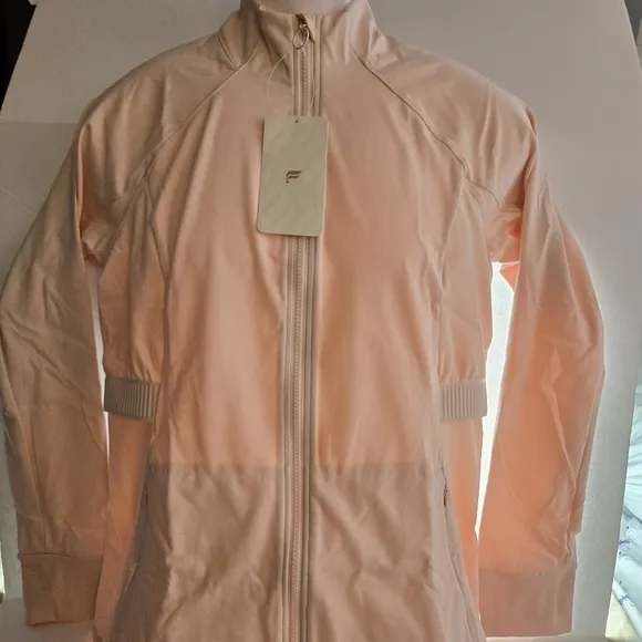 Fabletics Trinity Performance Jacket Size XL Rosy Tan