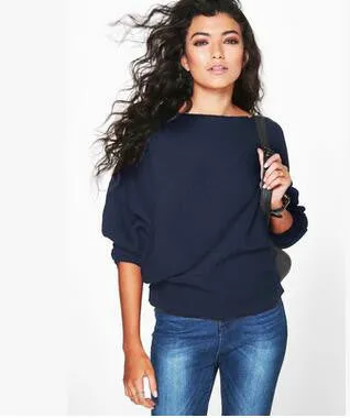 Fall Fashion Loose Bat Sleeve Knit Sweater