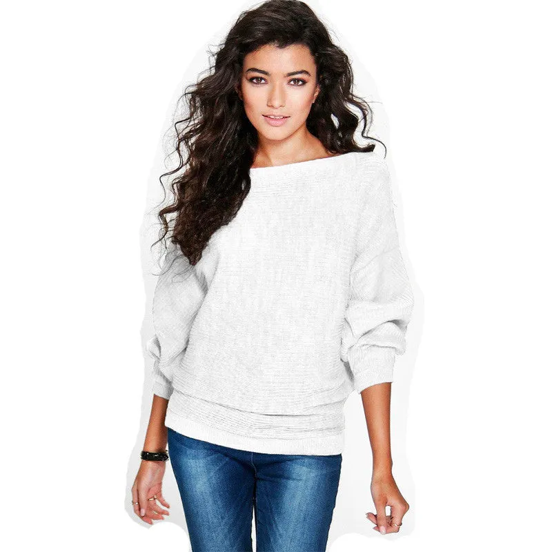 Fall Fashion Loose Bat Sleeve Knit Sweater