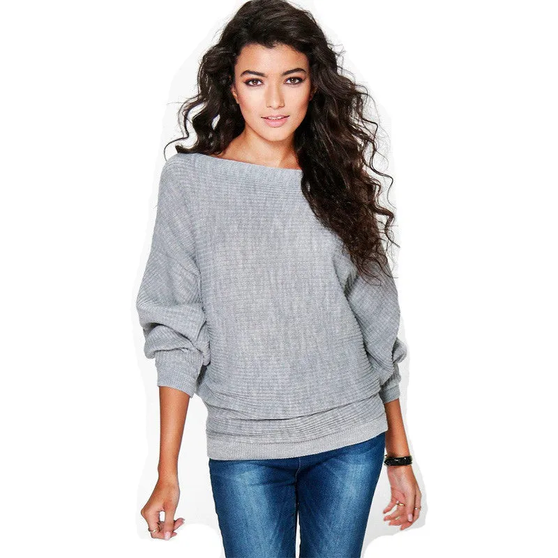 Fall Fashion Loose Bat Sleeve Knit Sweater