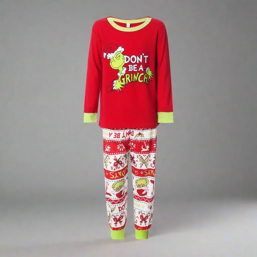 Family Matching "Don't Be a Grinch" Christmas Pajamas - Fun Dr. Seuss Grinch Holiday Set for Kids & Adults