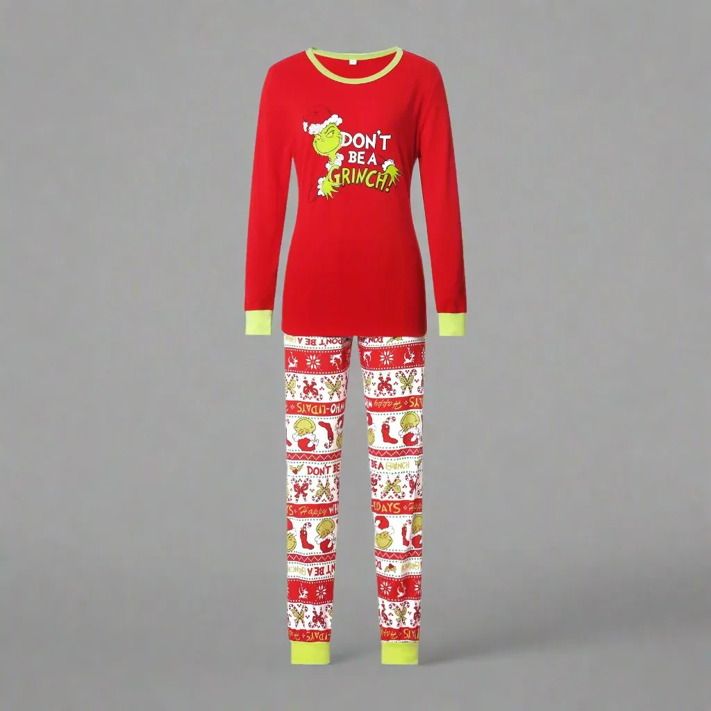 Family Matching "Don't Be a Grinch" Christmas Pajamas - Fun Dr. Seuss Grinch Holiday Set for Kids & Adults