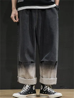 Fashion Gradient Color Loose Men's Jeans