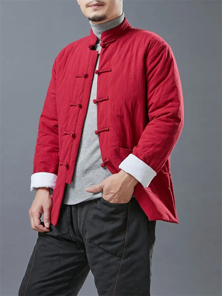 Fashionable Short Type Solid Cotton Men's Coats