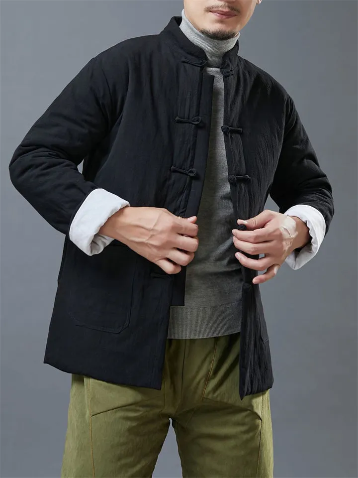 Fashionable Short Type Solid Cotton Men's Coats