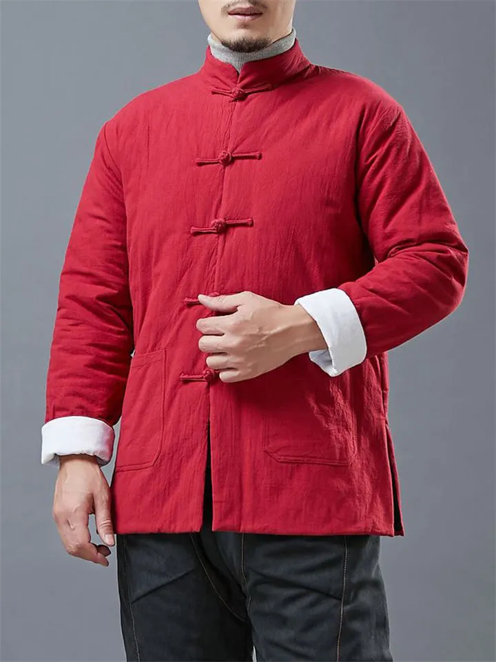 Fashionable Short Type Solid Cotton Men's Coats