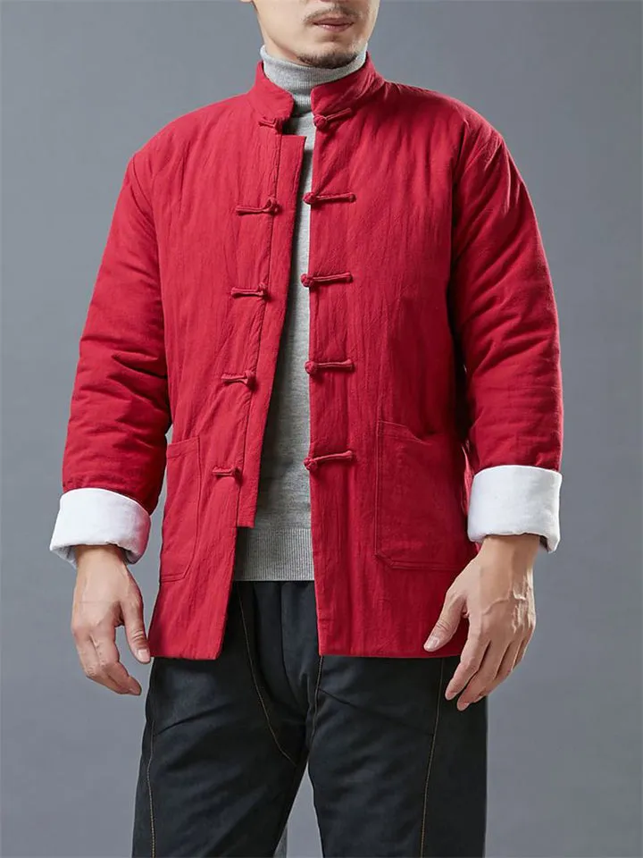 Fashionable Short Type Solid Cotton Men's Coats