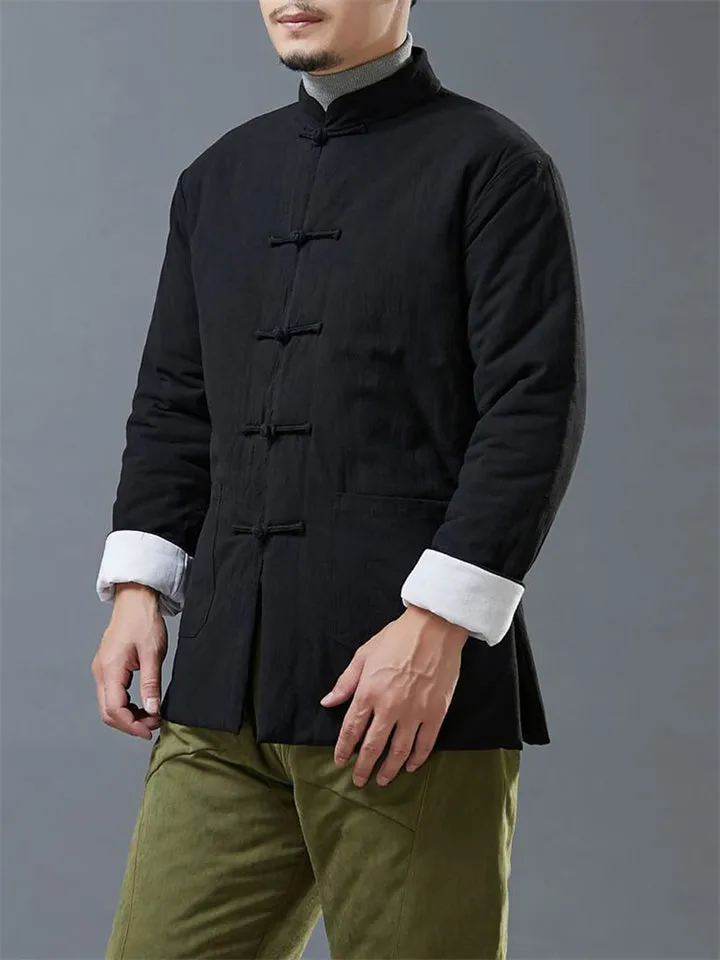 Fashionable Short Type Solid Cotton Men's Coats