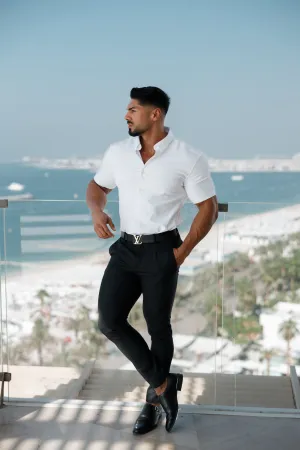 Father Sons Slim Formal Black Stretch Trousers - FST034