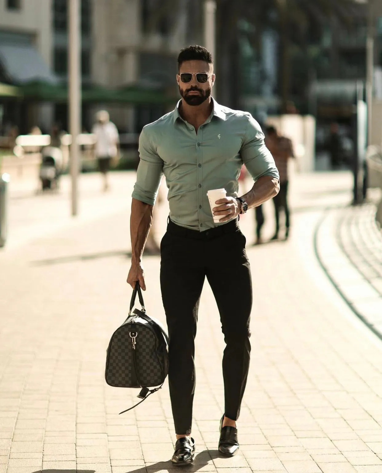 Father Sons Slim Formal Black Stretch Trousers - FST034