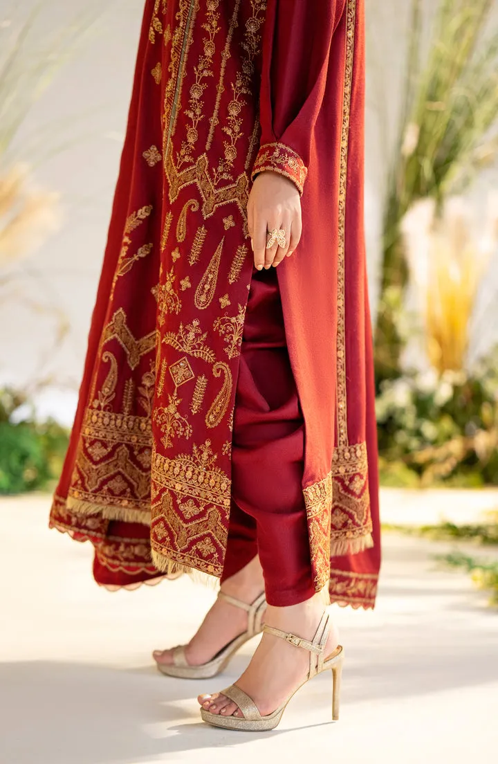 Flame Red Embroidered Pakistani Salwar Kameez Dupatta Salwar Suit