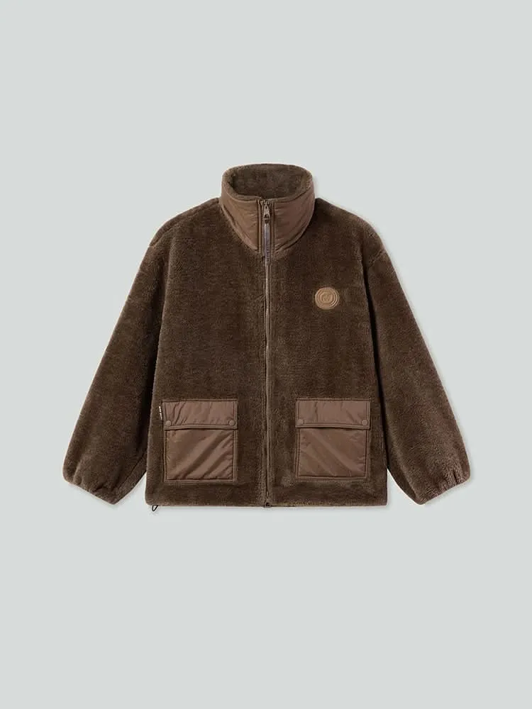 Flannel Neck Fleece Jacket