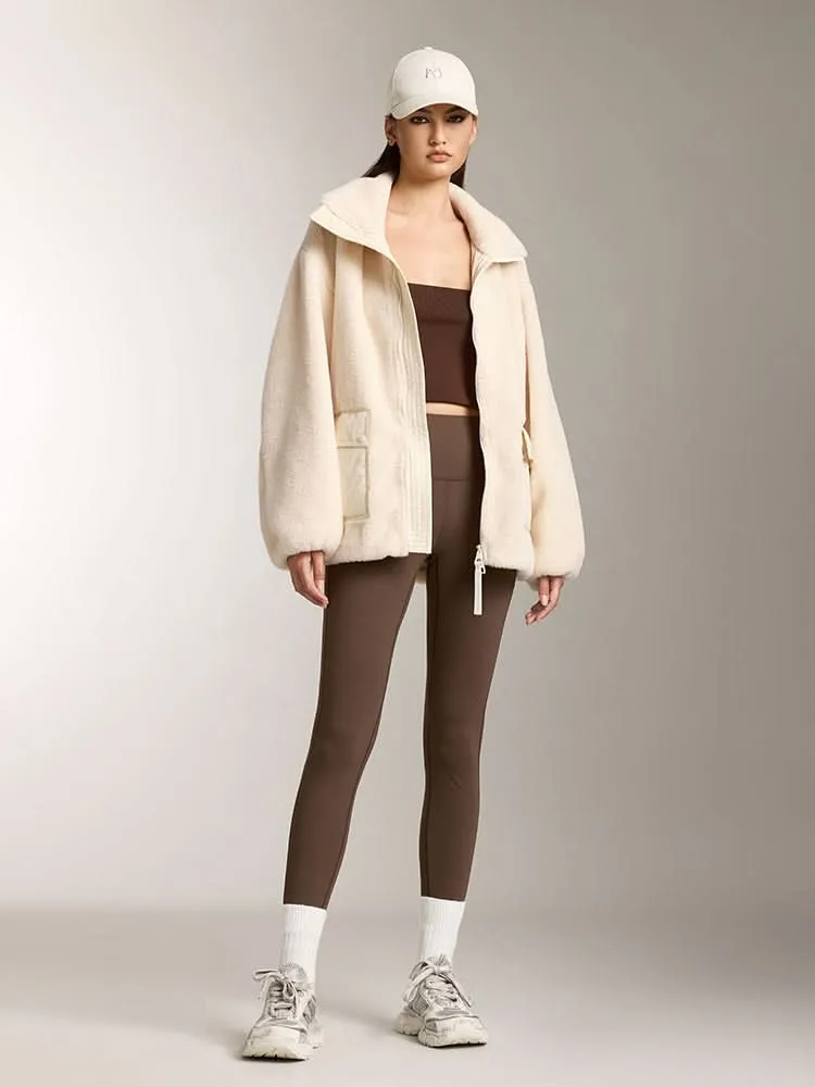 Flannel Neck Fleece Jacket