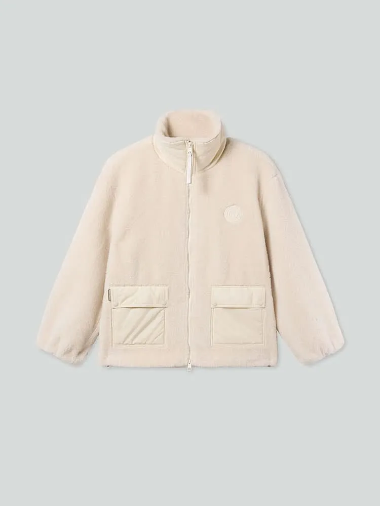 Flannel Neck Fleece Jacket