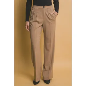 Formal Striped Straight-Leg Pants