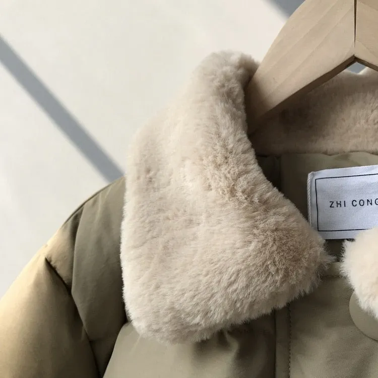 Fur Collar Duck Down Filling Warm Winter Coats