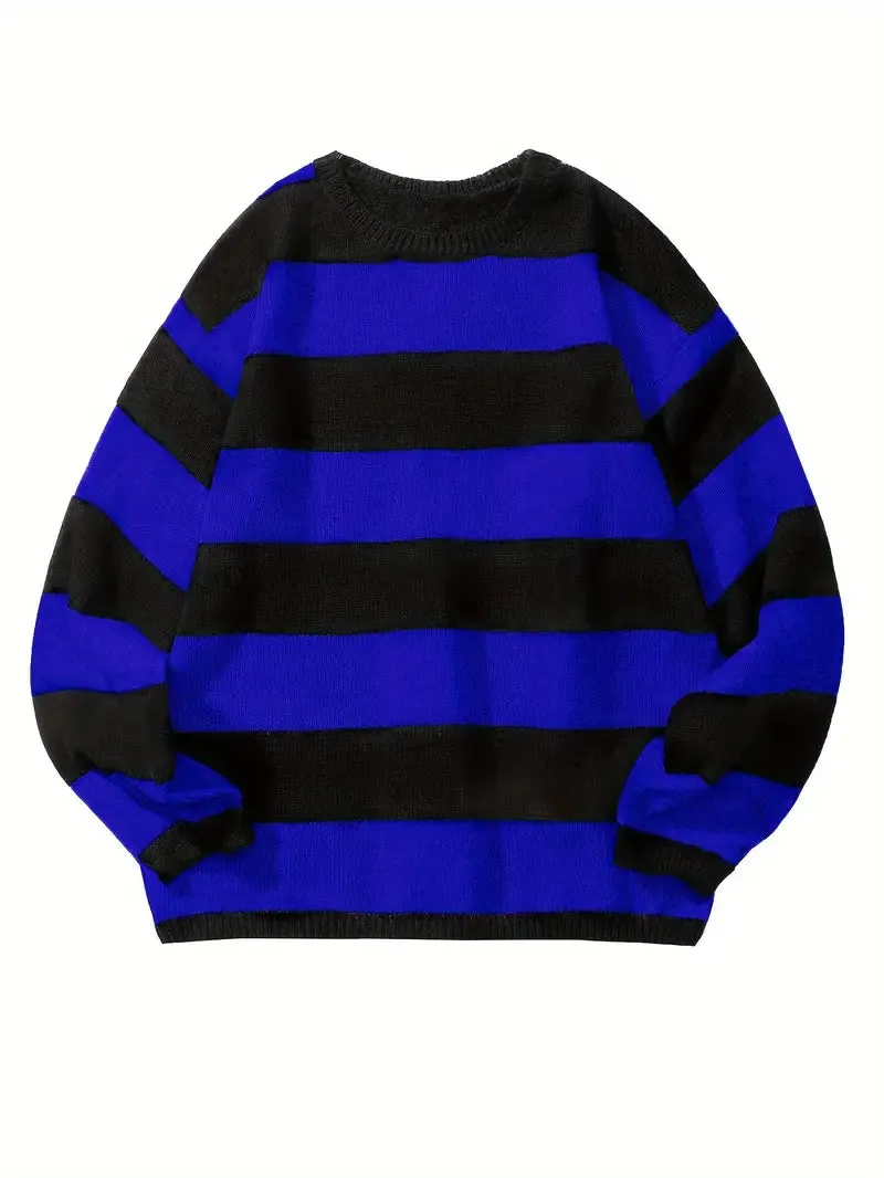 Gestreifter Retro-Strickpullover für Männer